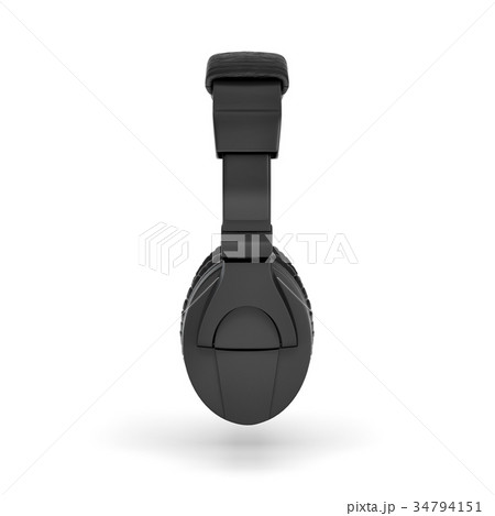3d rendering of black padded headphones with a 34794151