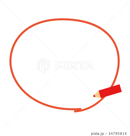 色鉛筆 丸 テキスト欄のイラスト素材