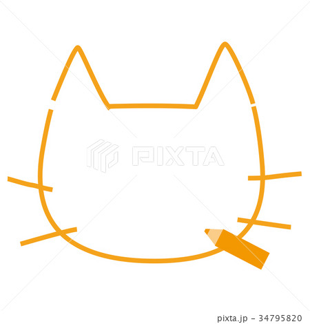 色鉛筆　猫　テキスト欄 34795820