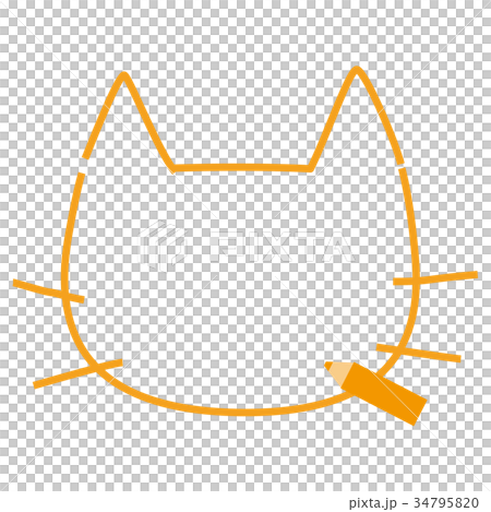 色鉛筆　猫　テキスト欄 34795820