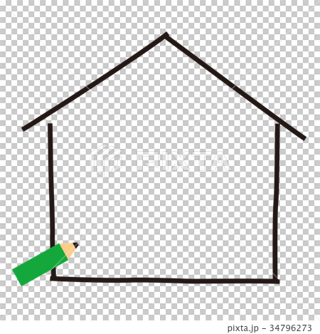 Pencil house text box - Stock Illustration [34796273] - PIXTA
