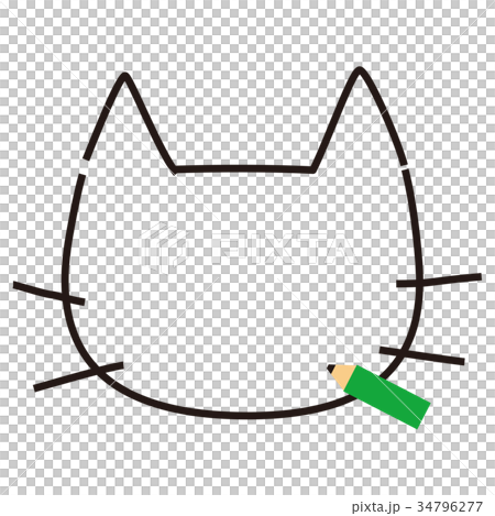 鉛筆　猫　テキスト欄 34796277