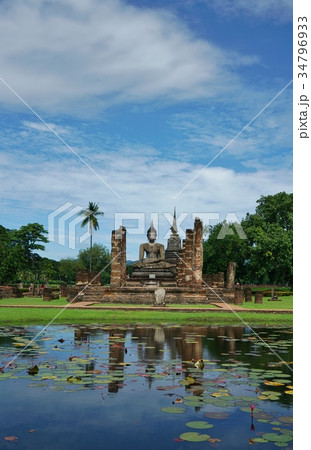 Seated Buddha Image, Wat Mahathat , Sukhothai Seated Buddha Image, Wat Mahathat , Sukhothai 34796933