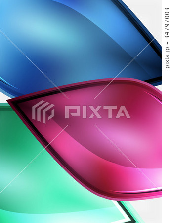 Glossy glass shapes abstract background 34797003