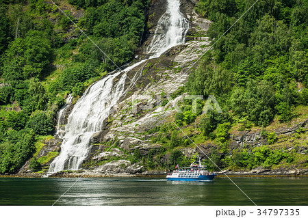 View to the Geirangerfjord in Norway 34797335