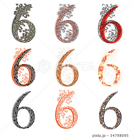 Various Combination Numeric Figures 6 のイラスト素材