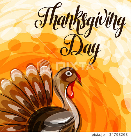 Happy Thanksgiving Day greeting card with abstract Happy Thanksgiving Day greeting card with abstract 34798268