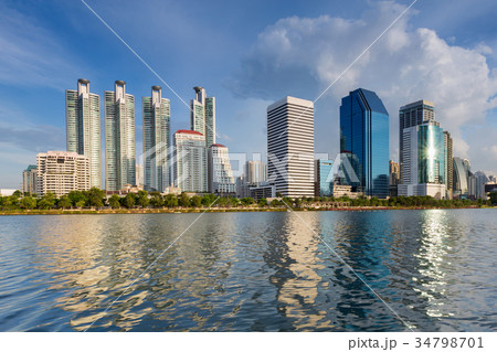 Office building water front and reflection Office building water front and reflection 34798701