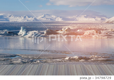 Winter Jakulsarlon lagoon natural landscape 34798729