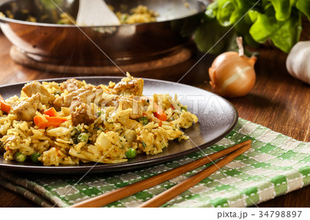 Fried rice nasi goreng with chicken Fried rice nasi goreng with chicken 34798897