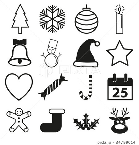 vector of Merry Christmas icon set vector of Merry Christmas icon set 34799014
