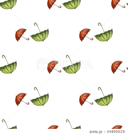 seamless pattern with red and green umbrellas 34800029