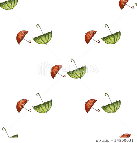 seamless pattern with red and green umbrellas 34800031