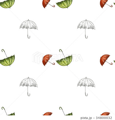 seamless pattern with red and green umbrellas 34800032