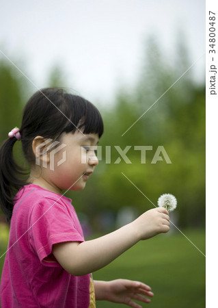 長い髪 ロングヘア 花 34800487
