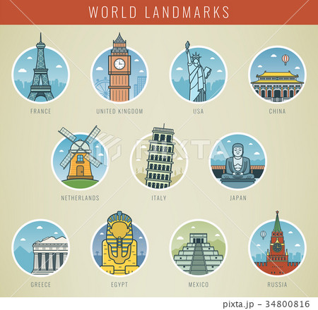 World landmarks. Travel and Tourism. Landmarks 34800816