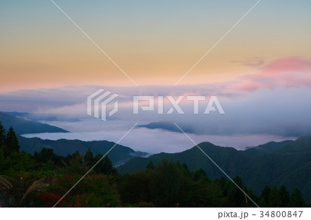 朝焼けの雲海 高野龍神スカイライン 和歌山県かつらぎ町 朝焼けの雲海 高野龍神スカイライン 和歌山県かつらぎ町 34800847