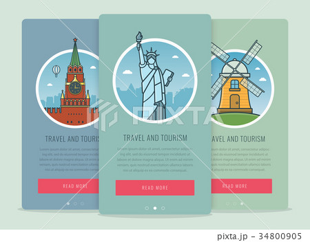 Travel composition with famous world landmarks 34800905
