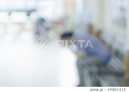 Blur Sad People are Sitting in the waiting area in 34801315