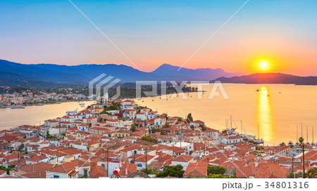 Sunset in Greece, Poros 34801316