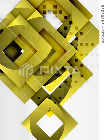 Squares geometric object in light 3d space 34802336