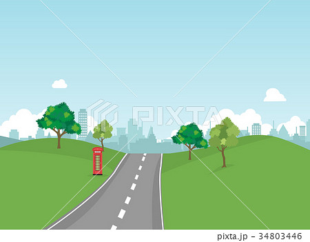 Street in public park with nature landscape Street in public park with nature landscape 34803446