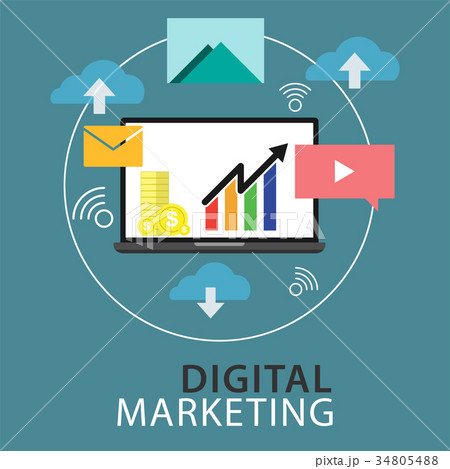 Digital marketing flat design concept. 34805488