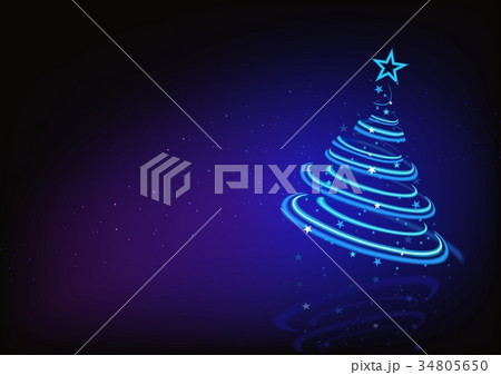 Blue Abstract Christmas Tree 34805650