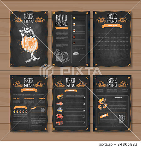 Beer Menu Set Design For Restaurant Cafe Pub - Stock Illustration  [34805833] - PIXTA