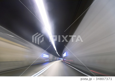 Artificial road tunnel as abstract blurred 34807371