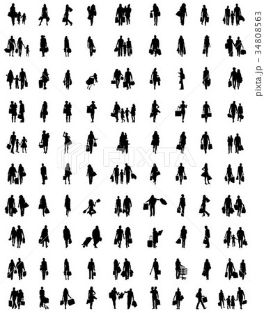 silhouettes of  shopping  34808563