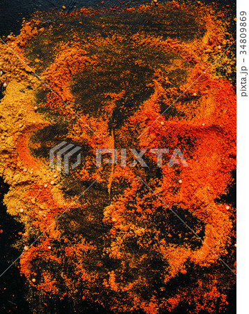 food spice mix organic dark background food spice mix organic dark background 34809869