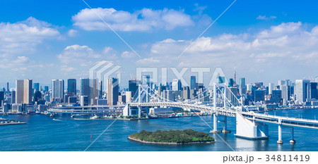 お台場から眺める東京ベイエリア お台場から眺める東京ベイエリア 34811419