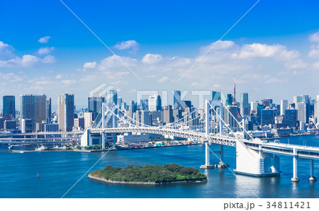 お台場から眺める東京ベイエリア お台場から眺める東京ベイエリア 34811421