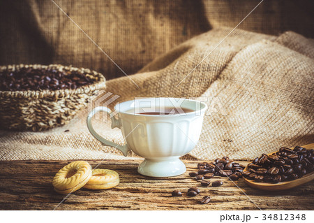 The vintage style of a white coffee cup The vintage style of a white coffee cup 34812348