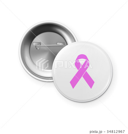 Realistic button badge front and back view with 34812967