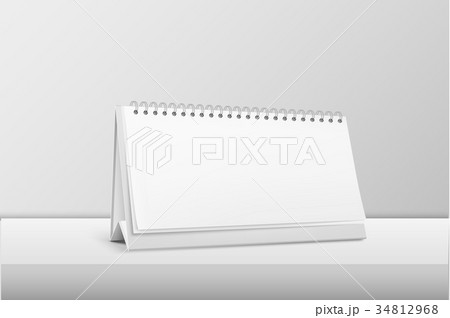 Vector realistic horizontal blank spiral calendar 34812968