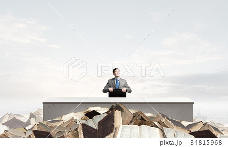 Businessman with suitcase Businessman with suitcase 34815968