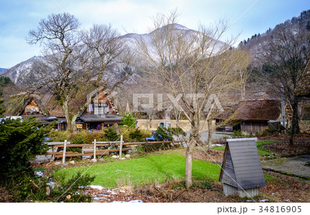 Historic Village of Shirakawago at winter 34816905