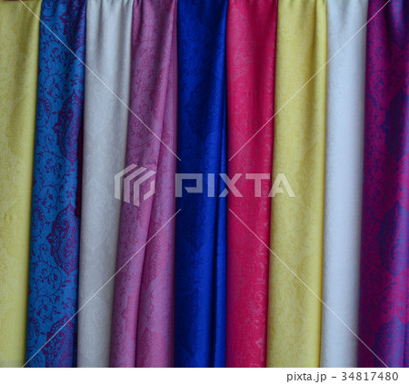 Textile at the local market in Hunan, China 34817480