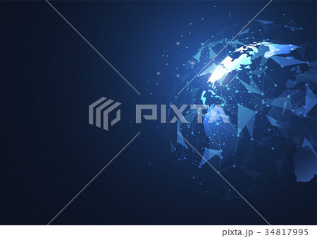 Global network connection. World map point Global network connection. World map point 34817995