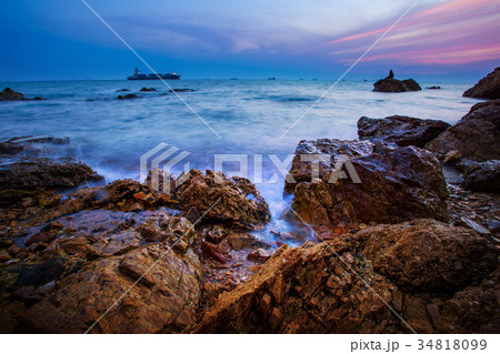 sunset sky at laem chabang  thailand 34818099