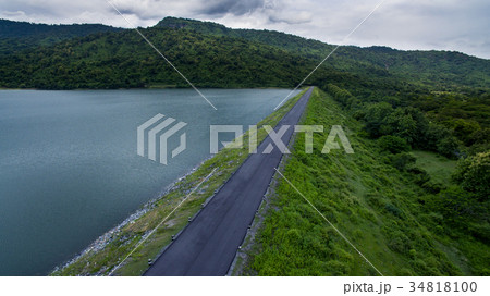 aerial view of nong preau water reservoir thailand 34818100