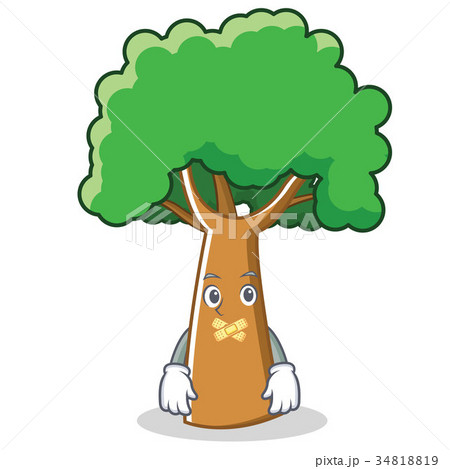 Silent tree character cartoon style 34818819