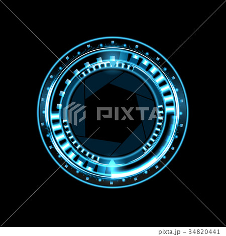 Brilliant technological eye HUD on a black Brilliant technological eye HUD on a black 34820441