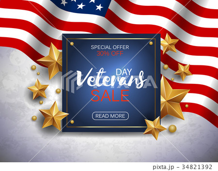 Veterans Day Sale banner or poster template 34821392