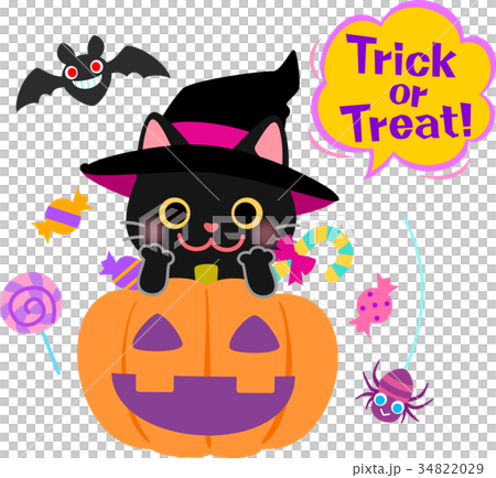 黒猫のハロウィンイラストのイラスト素材 [34822029] - PIXTA