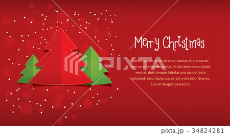 Merry Christmas red horizontal postcard 34824281