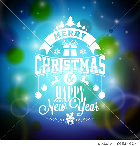 Vector Merry Christmas illustration typographic Vector Merry Christmas illustration typographic 34824417