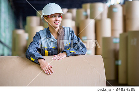 paper mill factory worker 34824589